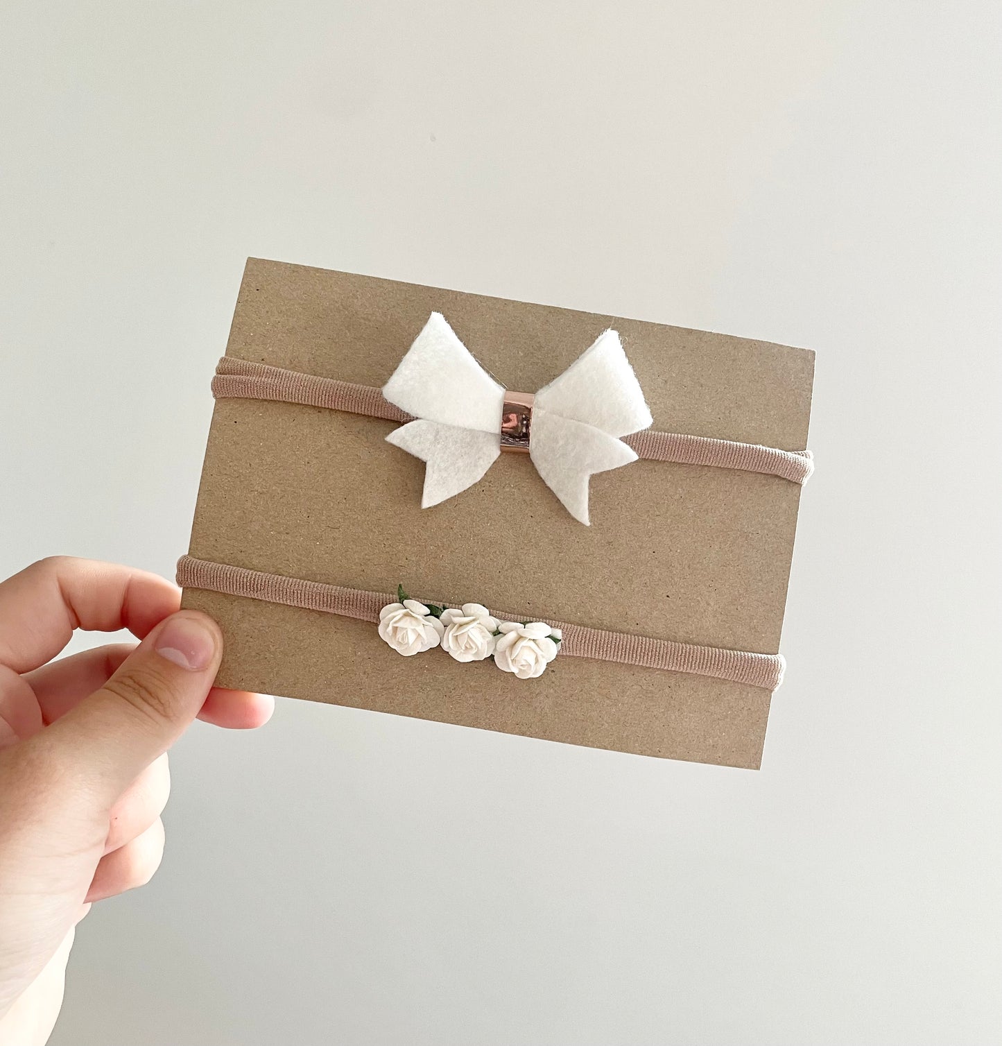 Cotton white headband set