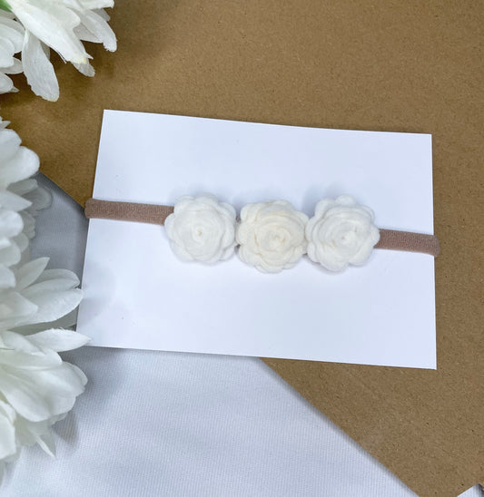 White felt flower crown