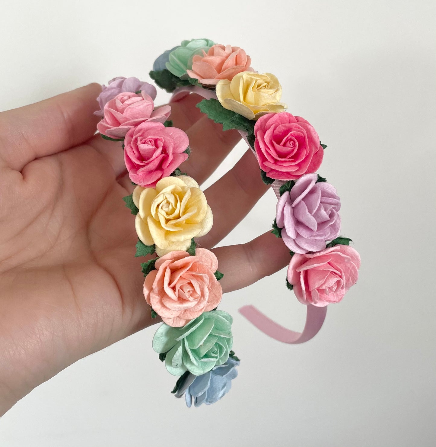 Rainbow flower Alice headband